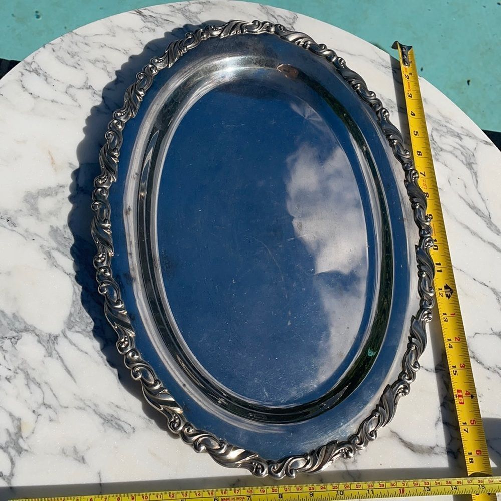 Lightly tarnished Silver serving tray